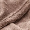 PLAID POLAIRE UNI DOUX BRUN TAUPE
