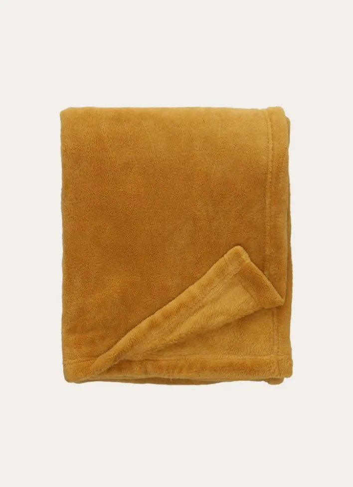 PLAID POLAIRE UNI DOUX GOLD