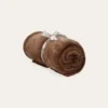 PLAID POLAIRE UNI DOUX NOISETTE