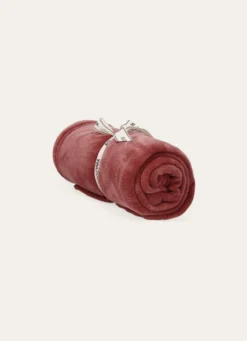 PLAID POLAIRE UNI DOUX VIEUX ROSE