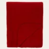 PLAID POLAIRE UNI ROUGE