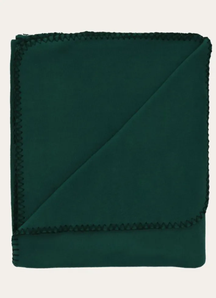 PLAID POLAIRE UNI VERT FONCE