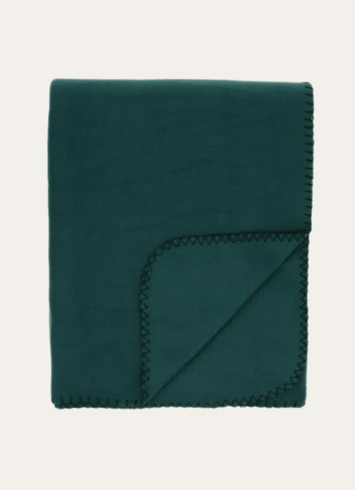 PLAID POLAIRE UNI VERT FONCE