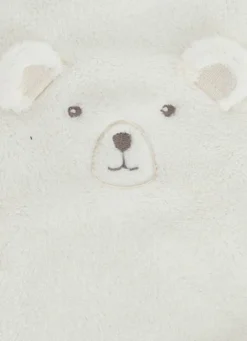 PLAID À ROULER TÊTE D'OURS BLANC