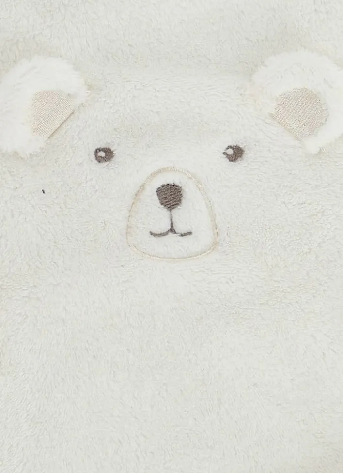 PLAID À ROULER TÊTE D'OURS BLANC