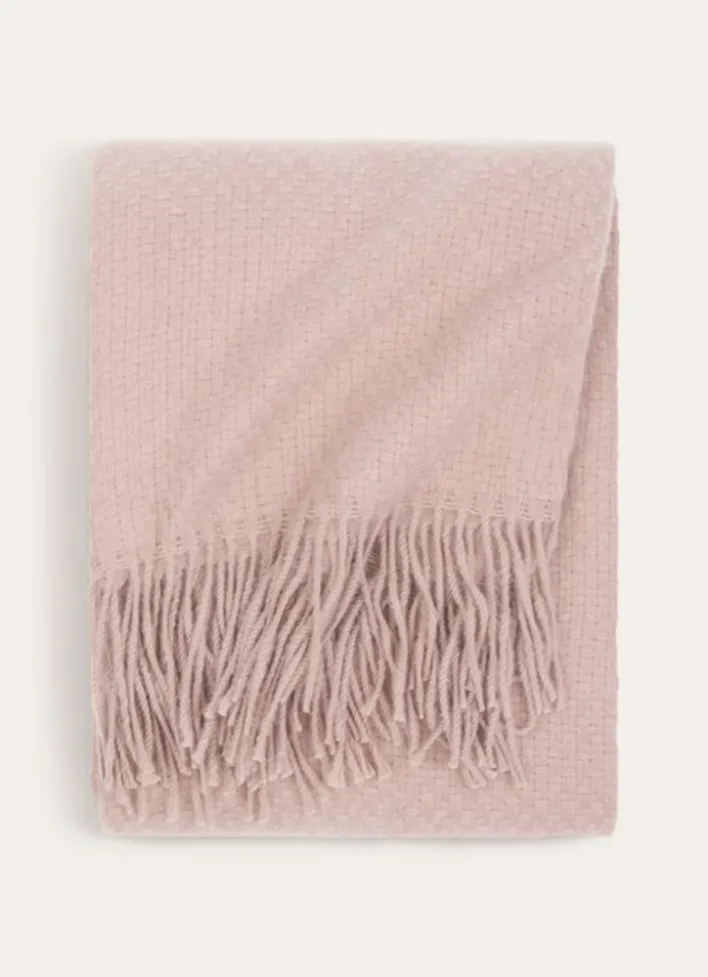 PLAID TISSÉ UNI RIVAGE ROSE