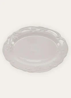 PLAT DE SERVICE OVALE EN PORCELAINE ROYAL BLANC