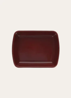 PLAT À FOUR BICOLORE EN CÉRAMIQUE GRAND FORMAT ROUGE OPÉRA