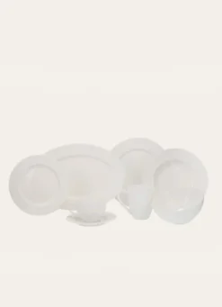 PLAT OVALE EN PORCELAINE EMBOSS BLANC