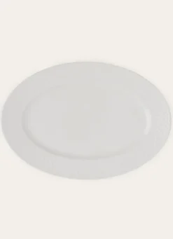 PLAT OVALE EN PORCELAINE EMBOSS BLANC