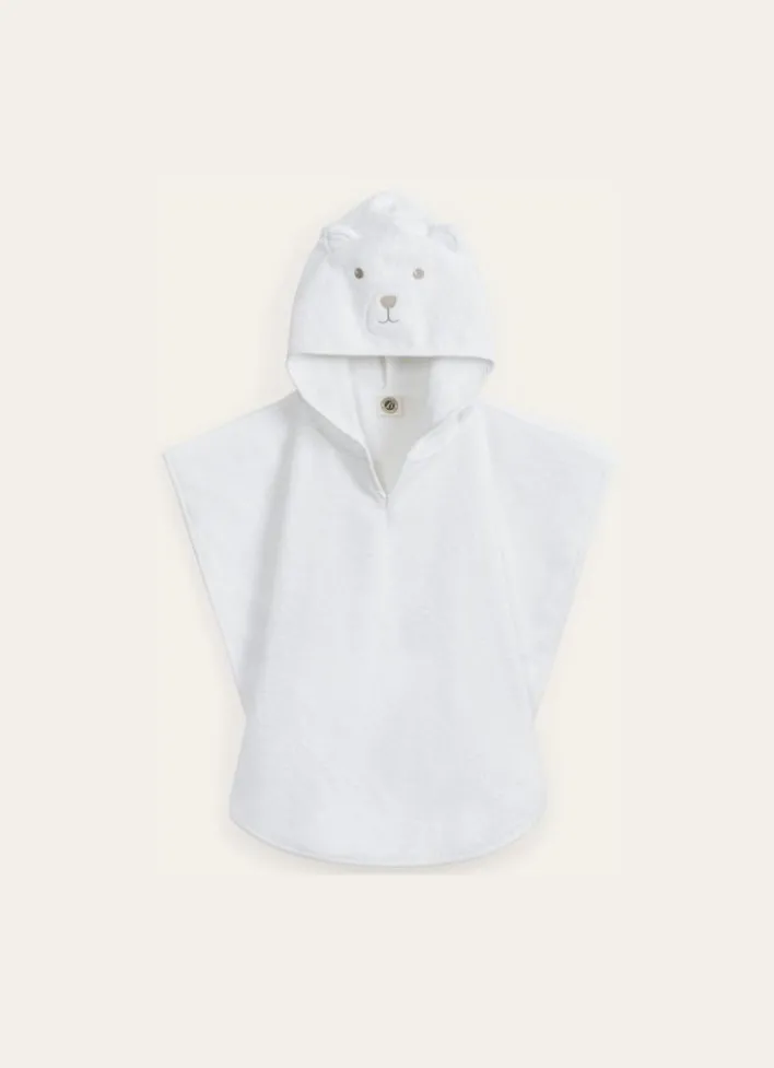 PONCHO DE BAIN EN COTON ÉPONGE OURS 360GR BLANC