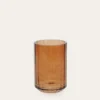 PORTE-BROSSE À DENTS EN VERRE COLORÉ AMBRE