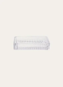 PORTE-SAVON EN VERRE STRIÉ TRANSPARENT