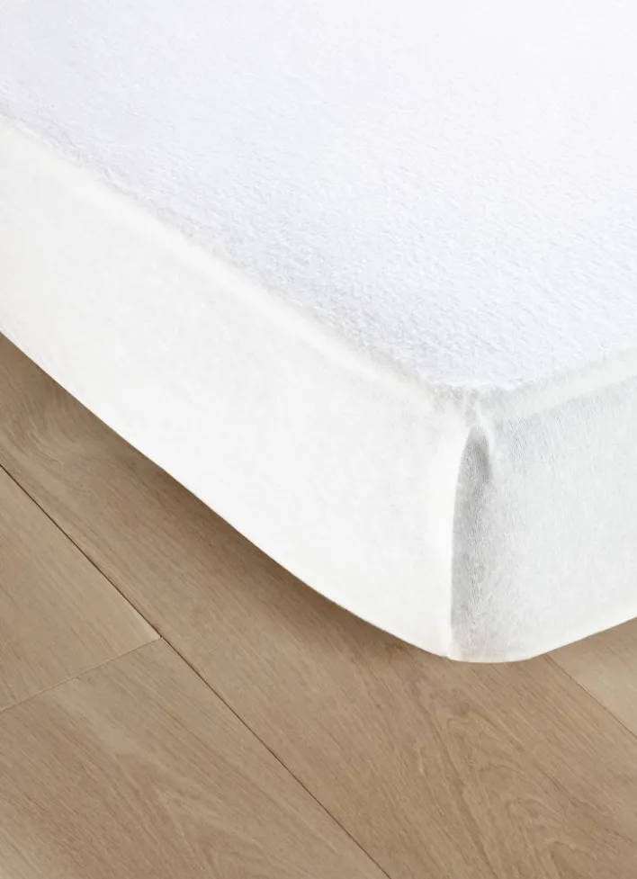 PROTÈGE-MATELAS FLANELLE DE COTON IMPERMÉABLE 130G BLANC