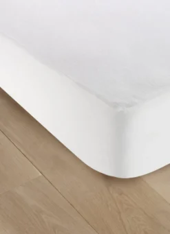 PROTÈGE-MATELAS MOLLETON DE COTON GRAND BONNET BLANC