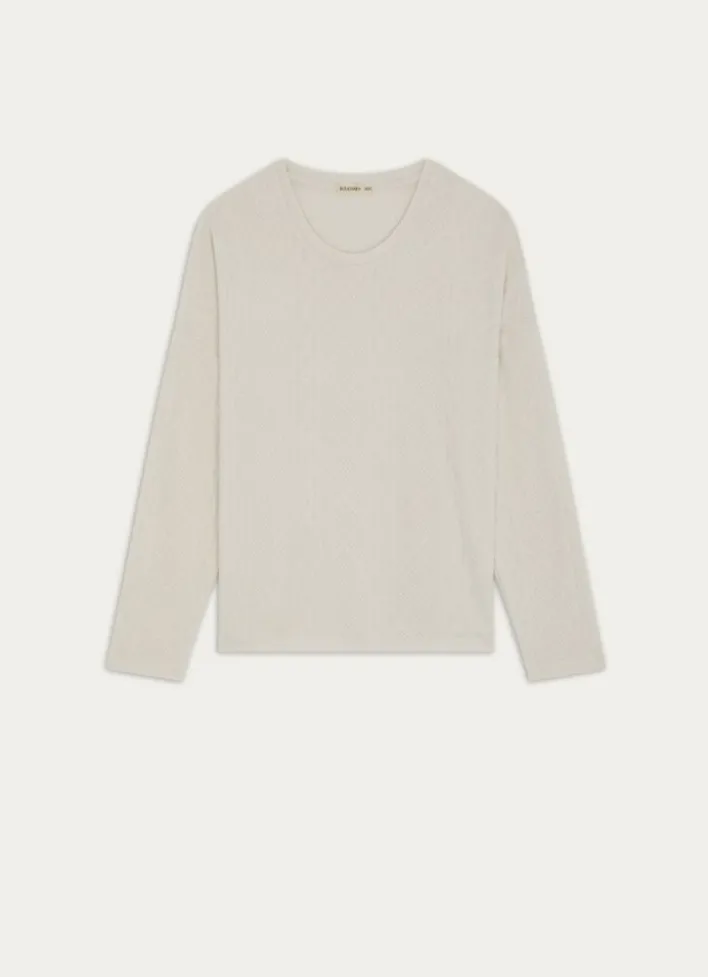 PULL À MANCHES LONGUES EN MAILLE DOUCE MINDY ÉCRU