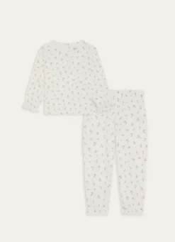 PYJAMA ENFANT EN COTON IMPRIMÉ CERISES ÉCRU