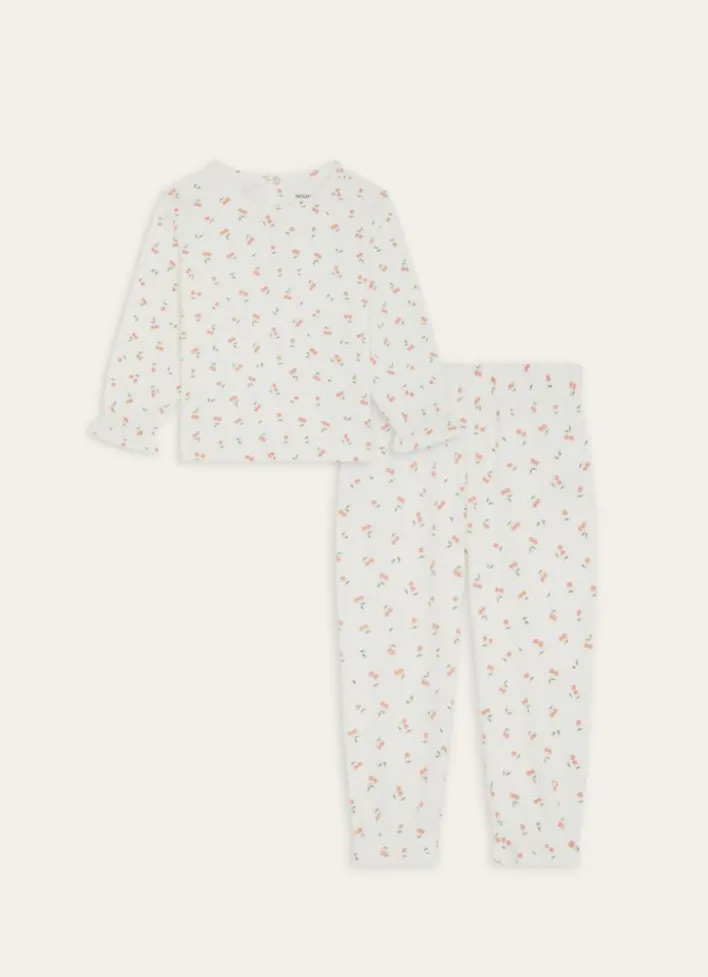 PYJAMA ENFANT EN COTON IMPRIMÉ CERISES ÉCRU