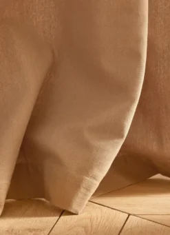 RIDEAU EN COTON ÉPAIS UNI CAMEL