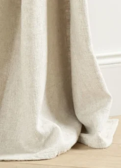 RIDEAU EN VISCOSE ET LIN TISSAGE FLAMMÉ ECRU