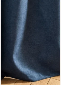RIDEAU THERMIQUE UNI EFFET VELOURS MAT BLEU