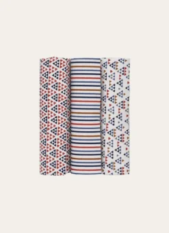 SAC DE 3 TORCHONS ELYO MULTICOLORE