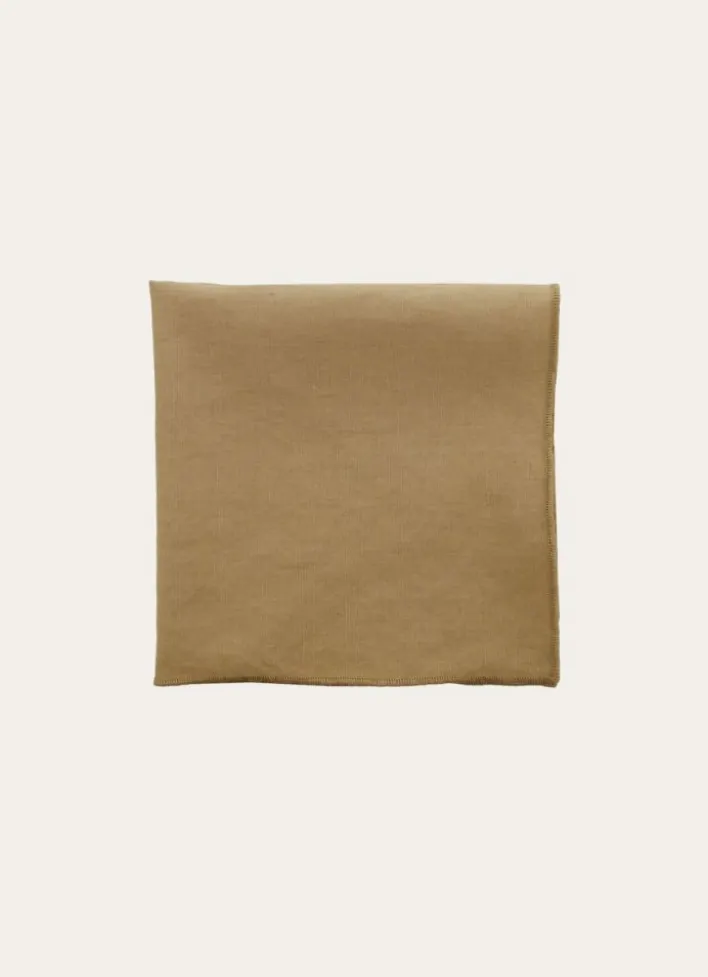 SERVIETTE DE TABLE EN COTON ET LIN BOURDON COLORÉ TABAC