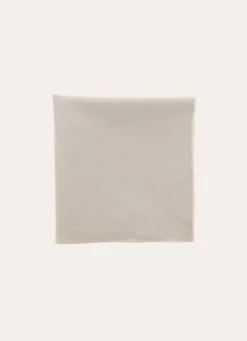 SERVIETTE DE TABLE EN COTON ET LIN BOURDON COLORÉ MASTIC