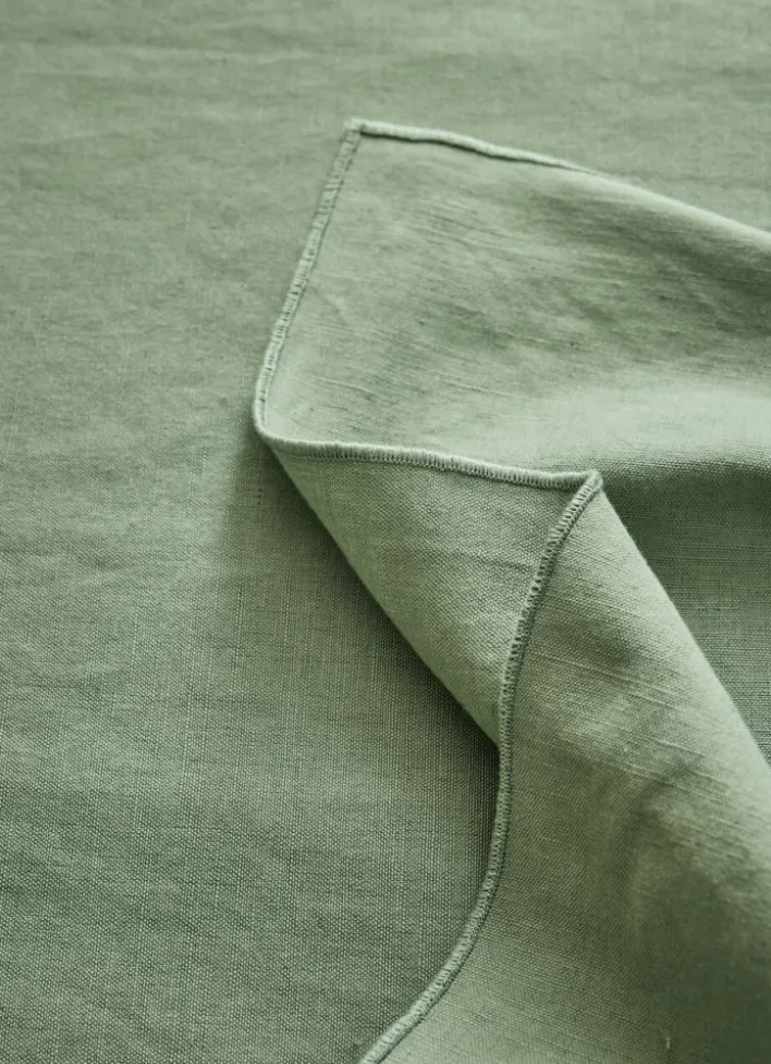 SERVIETTE DE TABLE EN COTON ET LIN BOURDON COLORÉ AMANDE