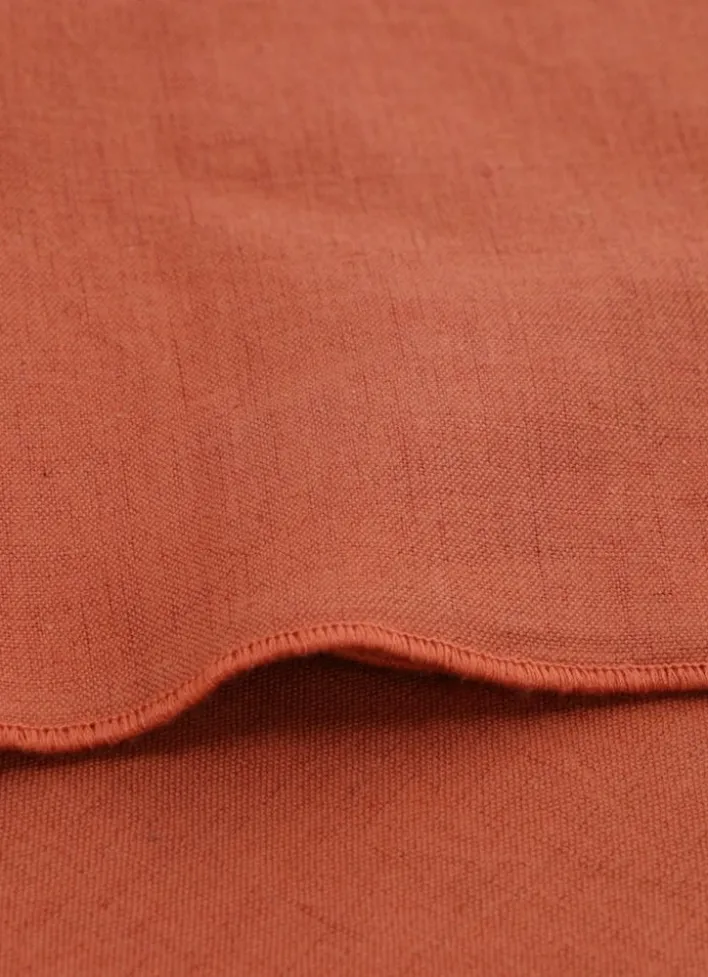 SERVIETTE DE TABLE EN COTON ET LIN BOURDON COLORÉ SIENNE