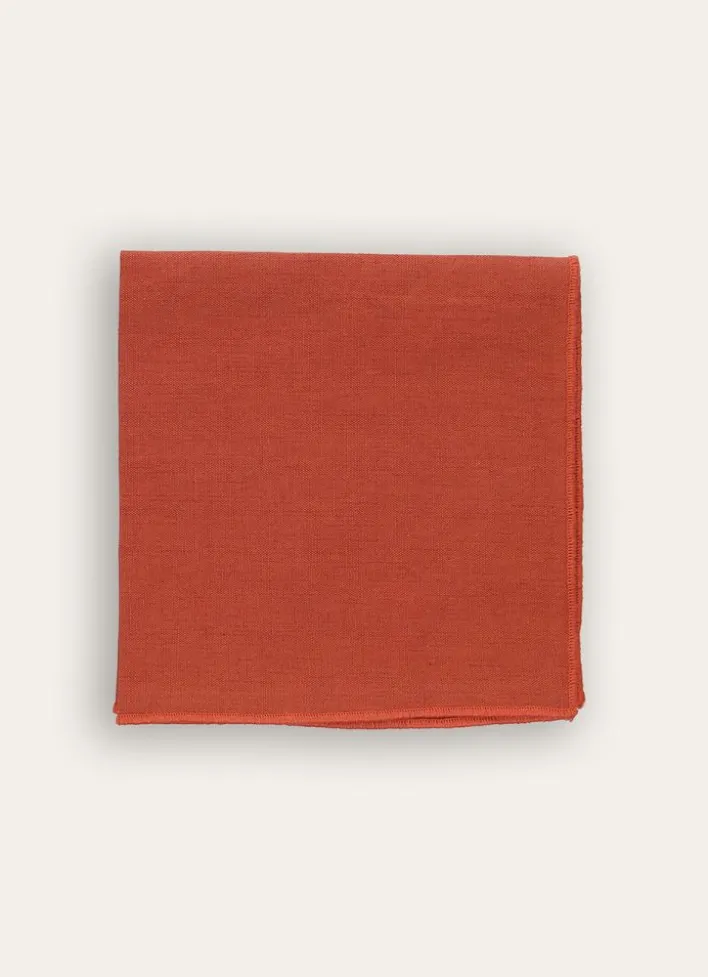 SERVIETTE DE TABLE EN COTON ET LIN BOURDON COLORÉ SIENNE
