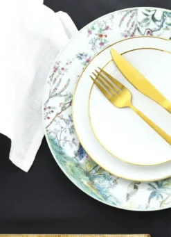 SERVIETTE DE TABLE UNIE EN COTON BLANC