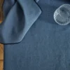 SERVIETTE DE TABLE UNI EN COTON ET LIN INDIGO