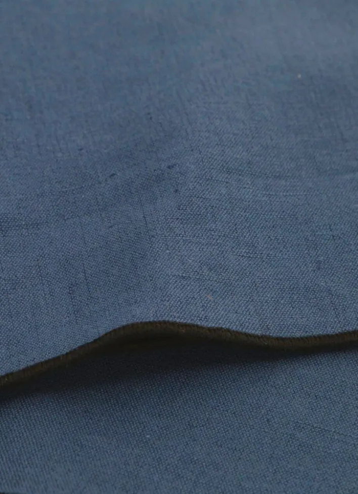 SERVIETTE DE TABLE UNI EN COTON ET LIN INDIGO
