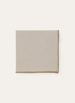 SERVIETTE DE TABLE UNI EN COTON ET LIN MASTIC/TABAC