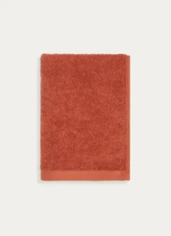 SERVIETTE DE TOILETTE EN COTON UNI BASIL TERRACOTTA