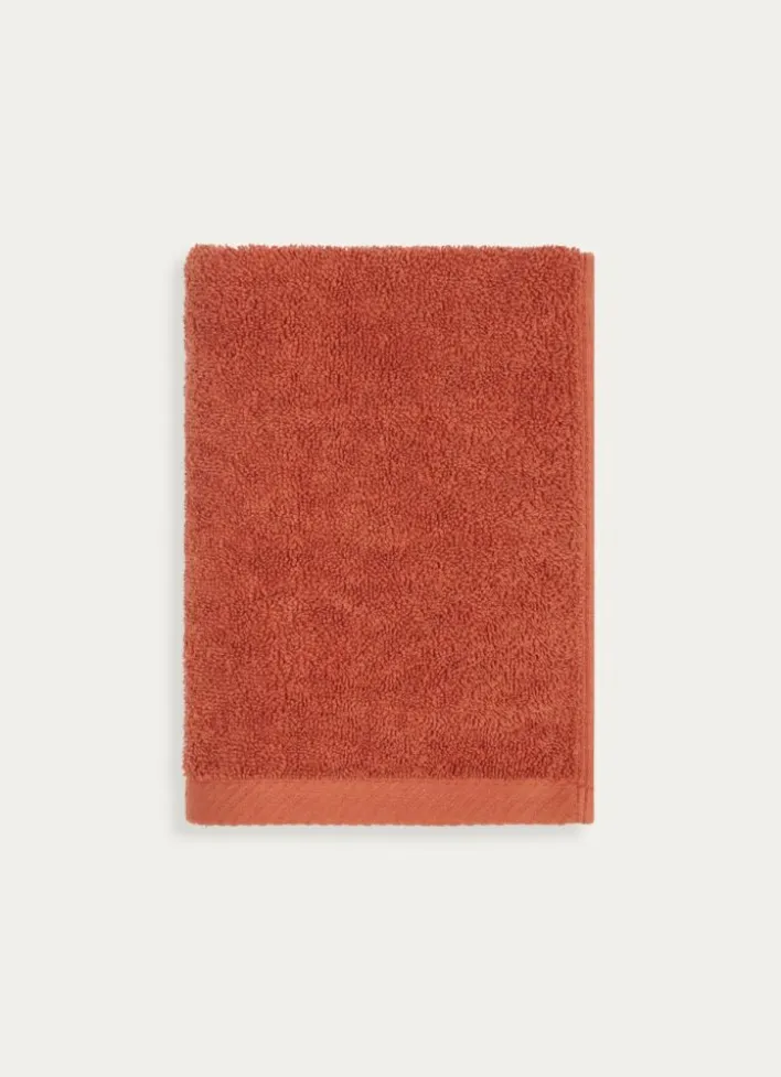 SERVIETTE DE TOILETTE EN COTON UNI BASIL TERRACOTTA