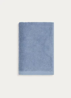 SERVIETTE DE TOILETTE EN COTON UNI BASIL BLEU