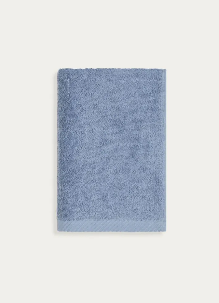 SERVIETTE DE TOILETTE EN COTON UNI BASIL BLEU