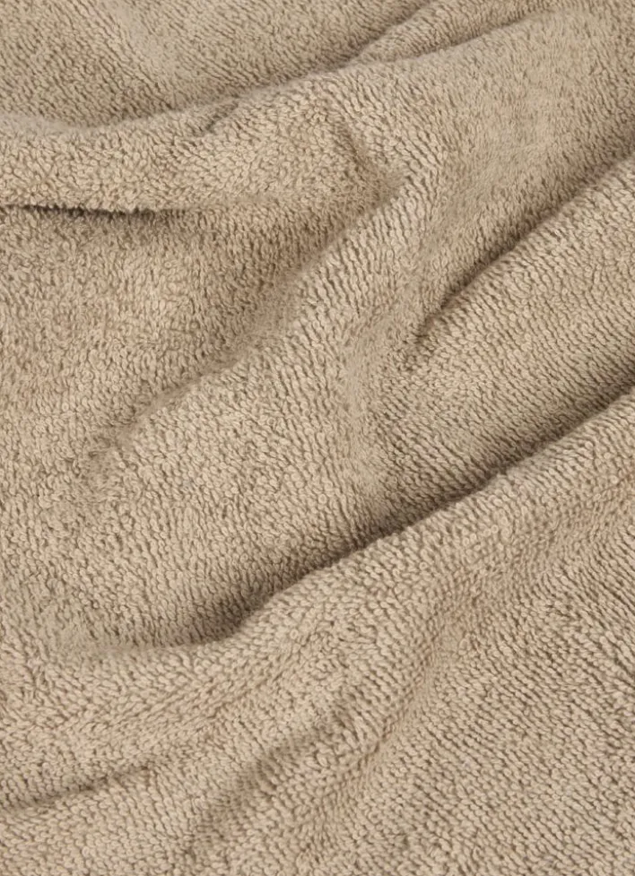 SERVIETTE DE TOILETTE EN COTON UNI BASIL BEIGE FONCÉ