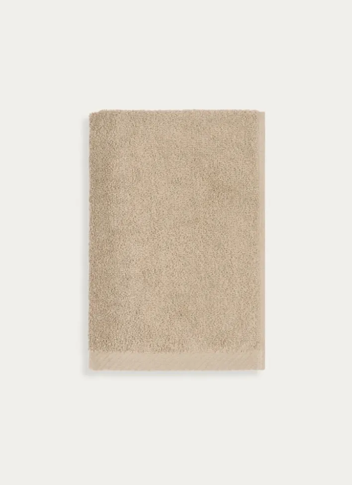 SERVIETTE DE TOILETTE EN COTON UNI BASIL BEIGE FONCÉ