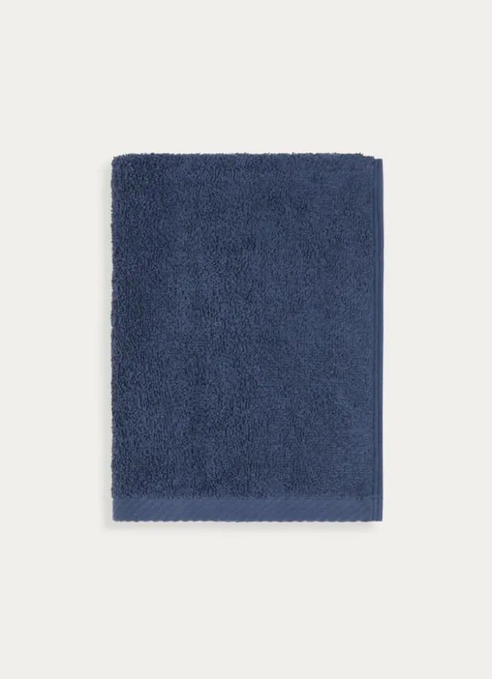 SERVIETTE DE TOILETTE EN COTON UNI BASIL BLEU FONCÉ