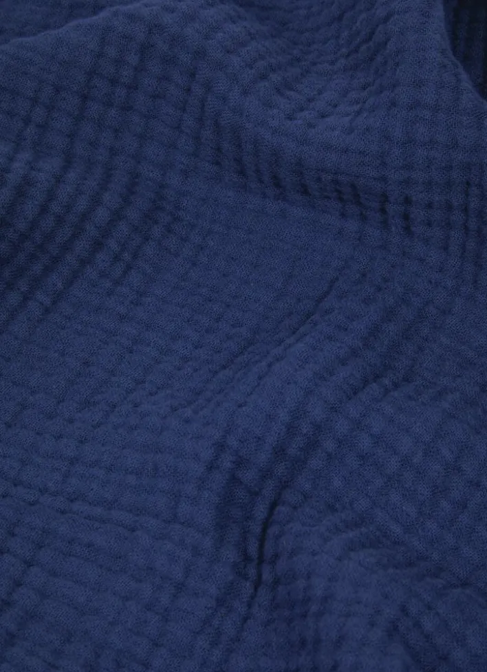 SERVIETTE DE TOILETTE EN GAZE DE COTON ODYSSÉE BLEU MARINE
