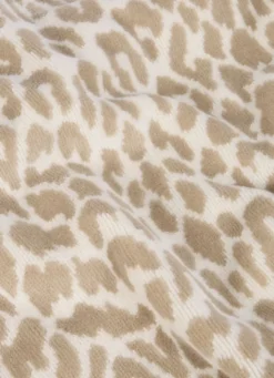 SERVIETTE DE TOILETTE EN VELOURS À MOTIF LÉOPARD BEIGE CLAIR