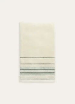 SERVIETTE DE TOILETTE EVAN ÉCRU / VERT