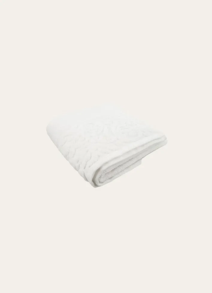 SERVIETTE DE TOILETTE LITEAU VELOURS CISELÉ BLANC