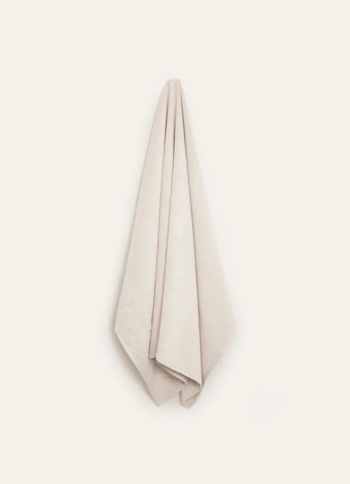 SERVIETTE DE TOILETTE LITEAU VELOURS CISELÉ BEIGE