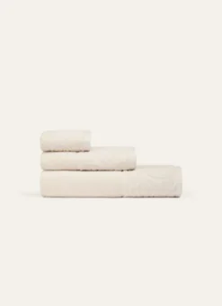 SERVIETTE DE TOILETTE LITEAU VELOURS CISELÉ BEIGE