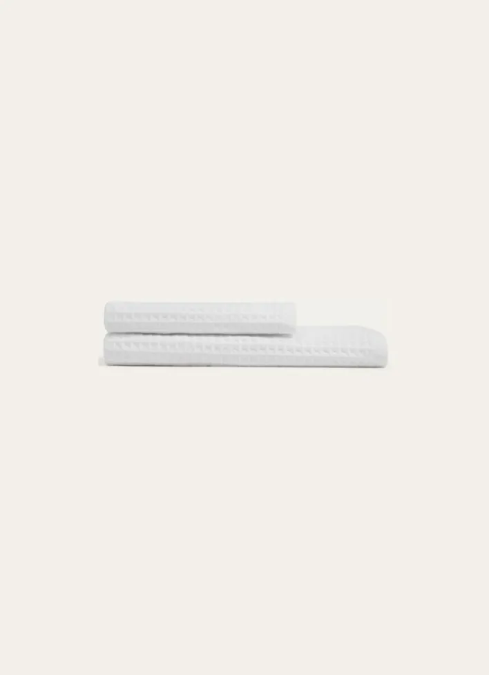 SERVIETTE DE TOILETTE NID D'ABEILLE BLANC
