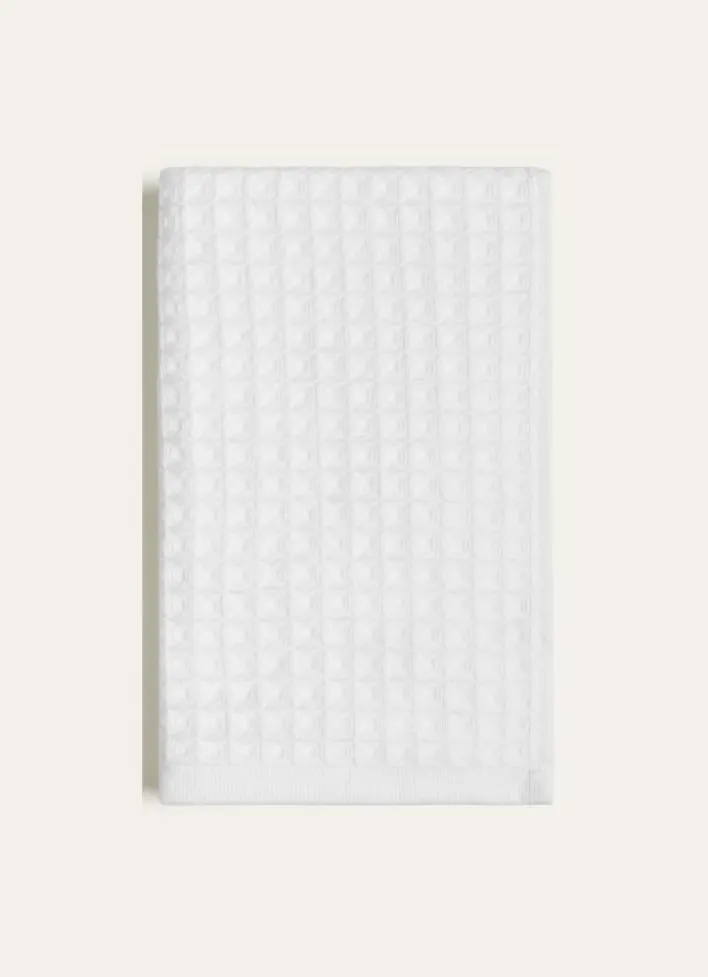 SERVIETTE DE TOILETTE NID D'ABEILLE BLANC